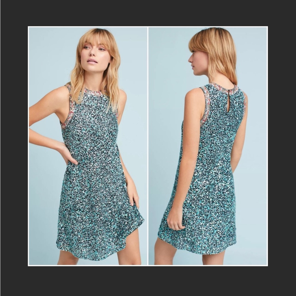 Anthropologie Dress! With Sequins and embroidery!